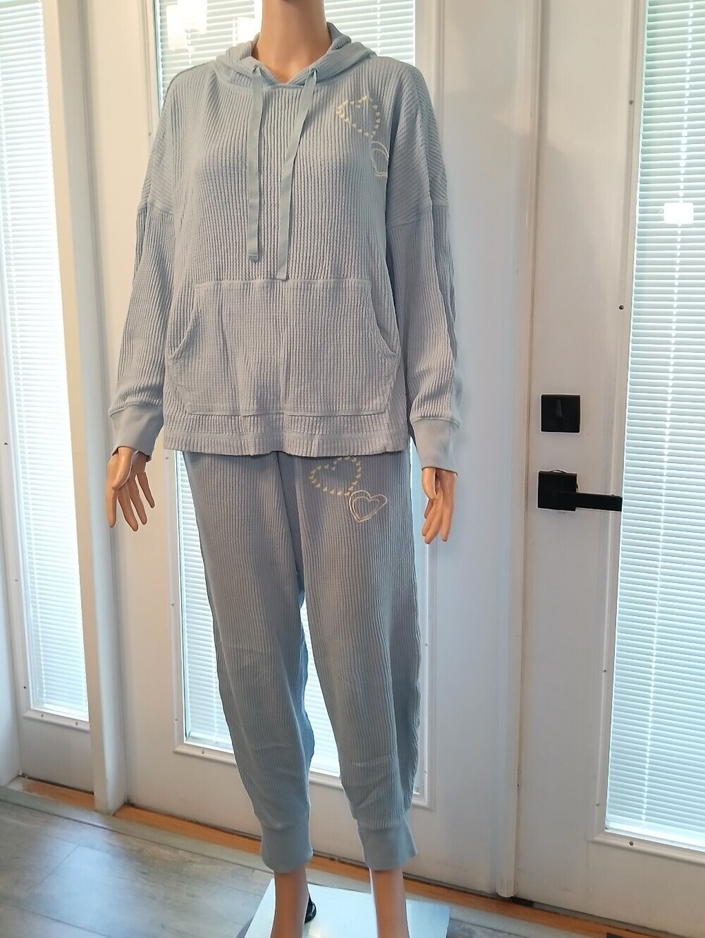 Style & Co, 2-piece Light Blue Waffle-Knit Lounge Set (Sold Separately)